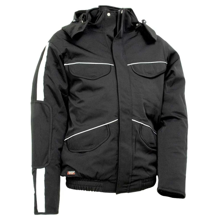 Liquidación total - Cazadora acolchada de trabajo Stretch Multibolsillos Cofra Strasbourg V094-0-00 Talla 50 Color barro negro