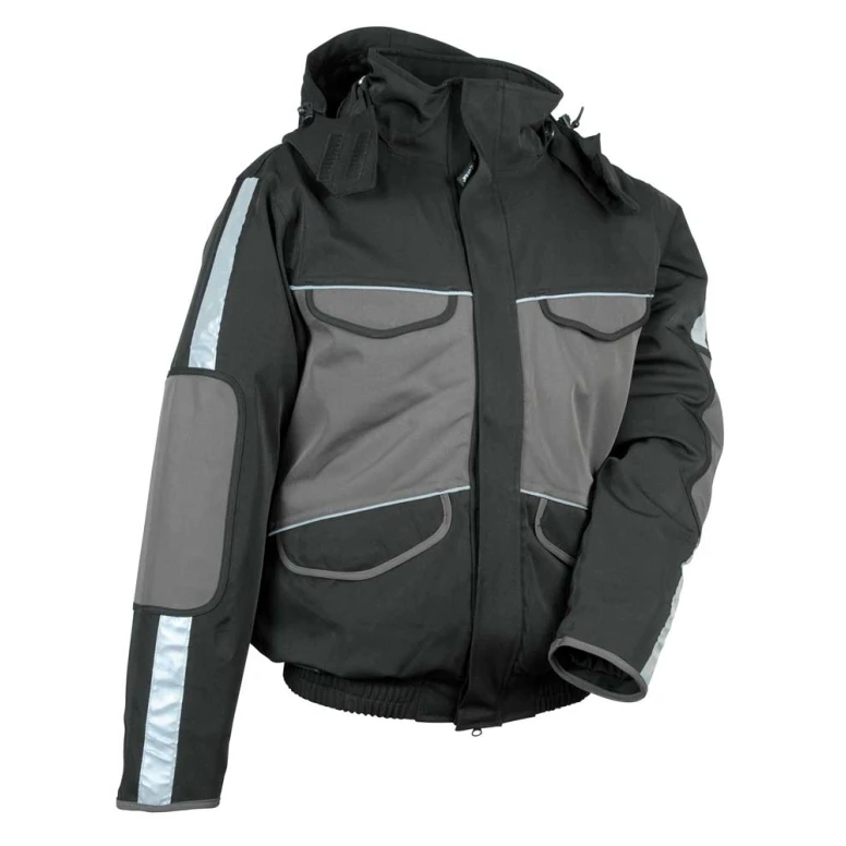 Liquidación total - Cazadora acolchada de trabajo Stretch Multibolsillos Cofra Strasbourg V094-0-00 Talla 50 Color barro negro