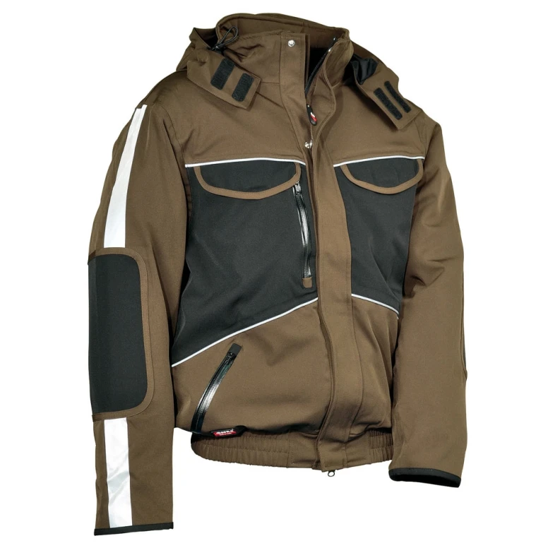Liquidación total - Cazadora acolchada de trabajo Stretch Multibolsillos Cofra Strasbourg V094-0-00 Talla 50 Color barro negro