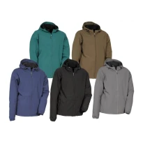 Chaqueta con capucha de trabajo elástica stretch Softshell Cofra Vannas con interior de forro polar V546-0-02