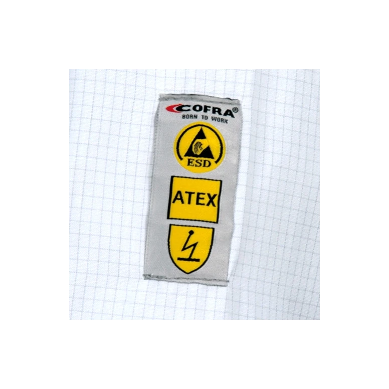 Bata de trabajo blanca Cofra Electrostatic V462-0-09