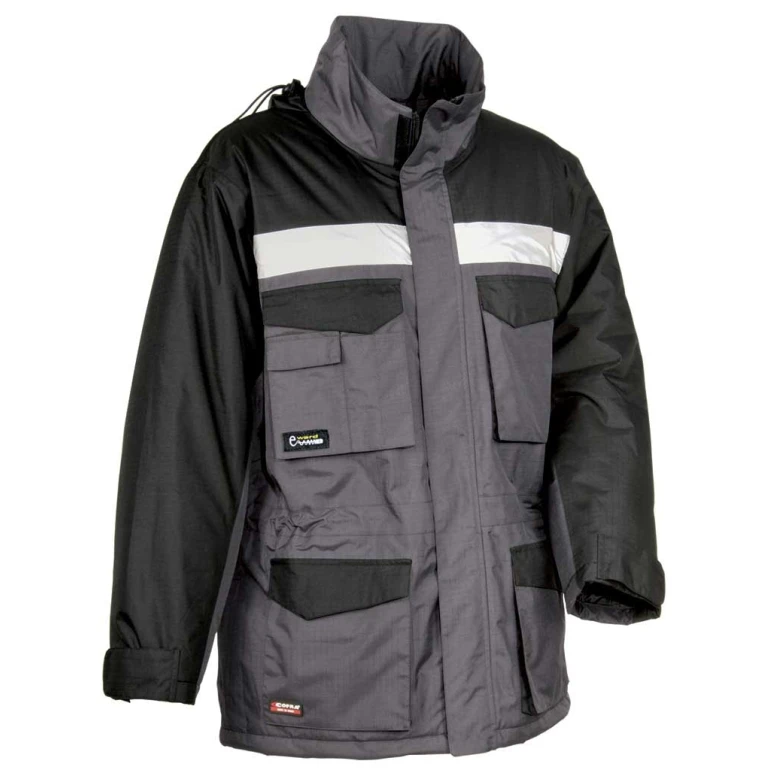 Liquidación total - Chaqueta Acolchada de trabajo Multibolsillos Cofra Gust V190-0-02 Talla S color antracita negro