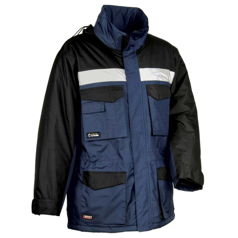 Liquidación total - Chaqueta Acolchada de trabajo Multibolsillos Cofra Gust V190-0-02 Talla S color antracita negro