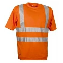 Liquidación total - Camiseta de trabajo Alta Visibilidad Cofra Danger V115-1-00 Talla XL Color Naranja