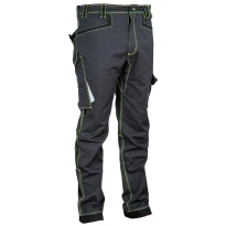 Liquidación total - Pantalón de trabajo Stretch Elásticos Multibolsillos Cofra Montijo V482-0-04 Número 46 Color Negro Rojo 2