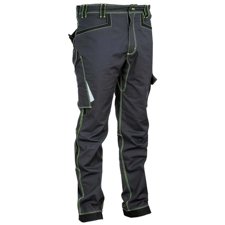 Liquidación total - Pantalón de trabajo Stretch Elásticos Multibolsillos Cofra Montijo V482-0-04 Número 46 Color Negro Rojo