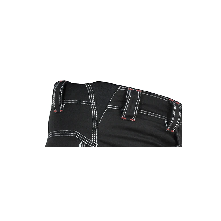 Liquidación total - Pantalón de trabajo Stretch Elásticos Multibolsillos Cofra Montijo V482-0-04 Número 46 Color Negro Rojo