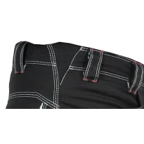 Liquidación total - Pantalón de trabajo Stretch Elásticos Multibolsillos Cofra Montijo V482-0-04 Número 46 Color Negro Rojo