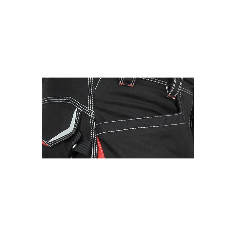 Liquidación total - Pantalón de trabajo Stretch Elásticos Multibolsillos Cofra Montijo V482-0-04 Número 46 Color Negro Rojo