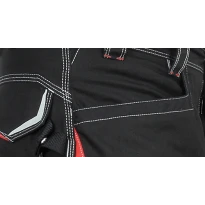 Liquidación total - Pantalón de trabajo Stretch Elásticos Multibolsillos Cofra Montijo V482-0-04 Número 46 Color Negro Rojo