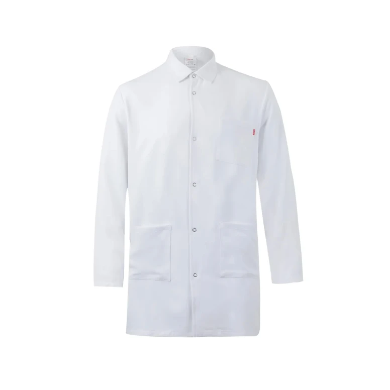 Bata sanitaria Unisex de trabajo en microfibra Multibolsillos Velilla 539010