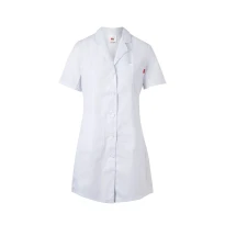 Bata sanitaria de trabajo semi ajustada de manga corta Multibolsillos Velilla Mujer 539003