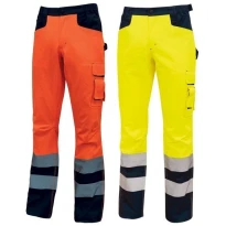 Liquidación total - Pantalón de trabajo Alta visibilidad Multibolsillos U-Power Beacon HL156YF color naranja flúor Talla 4xl