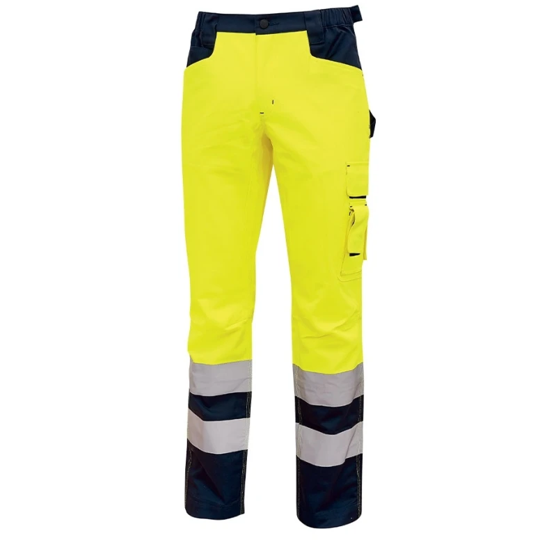 Liquidación total - Pantalón de trabajo Alta visibilidad Multibolsillos U-Power Beacon HL156YF color naranja flúor Talla 4xl