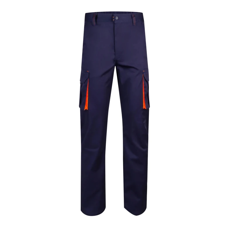 Pantalón bicolor de trabajo Elástico Multibolsillos Velilla 103008S