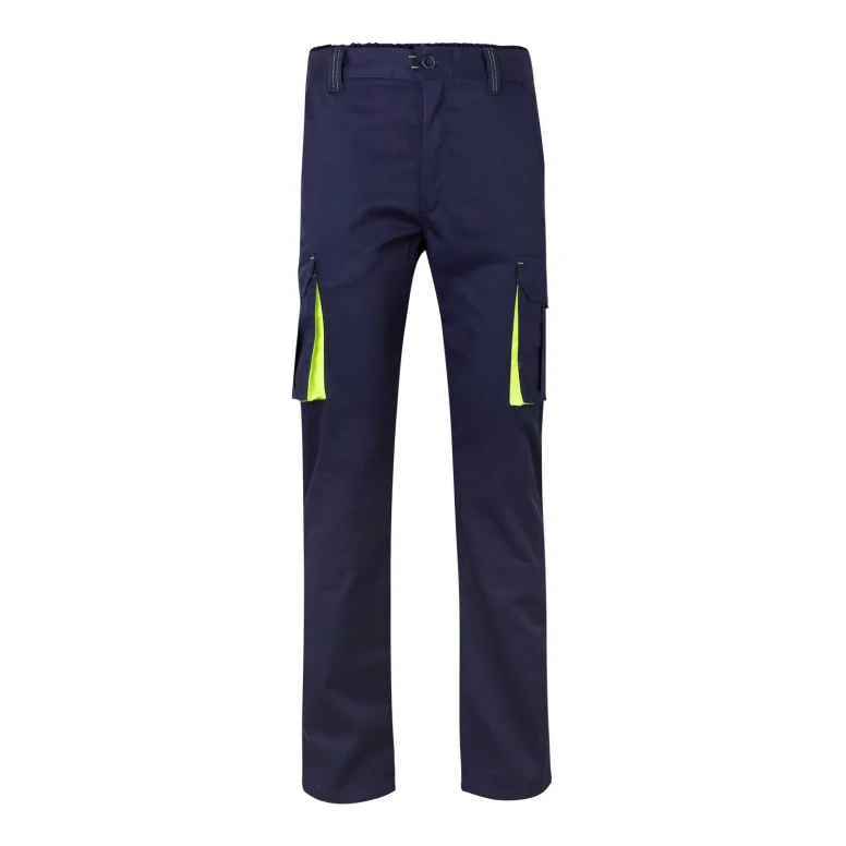 Pantalón bicolor de trabajo Elástico Multibolsillos Velilla 103008S
