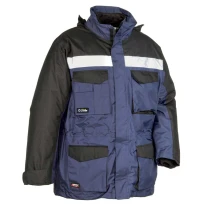Liquidación total - Parka de trabajo Multibolsillos Cofra Hailstorm V197-0-02 Talla L marino/negro