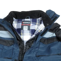 Liquidación total - Parka de trabajo Multibolsillos Cofra Hailstorm V197-0-02 Talla L marino/negro