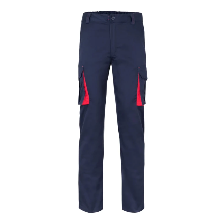 Pantalón bicolor de trabajo Elástico Multibolsillos Velilla 103024S