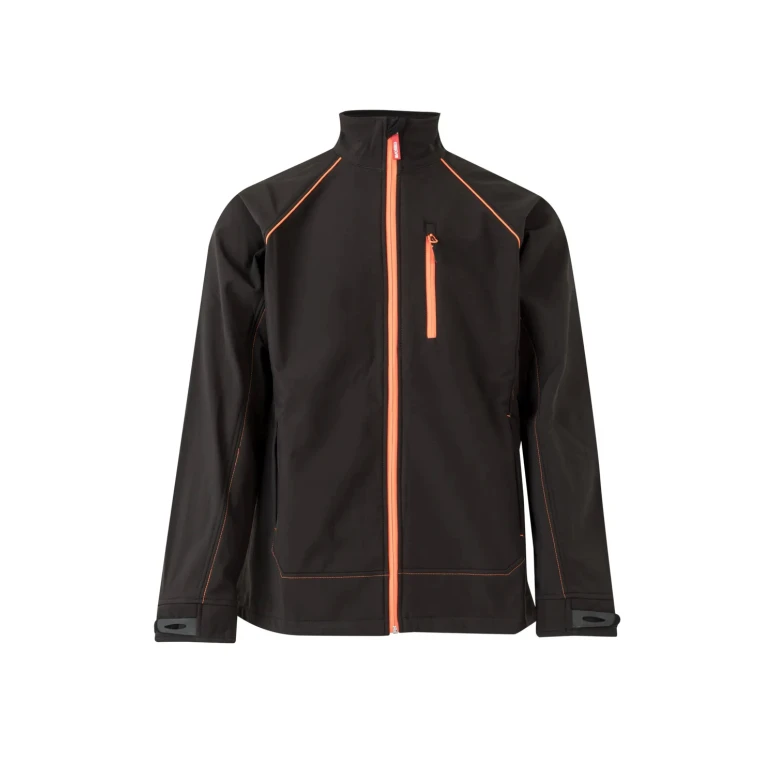 Chaqueta con cremallera larga bicolor de trabajo Softshell Elástico Multibolsillos Velilla 206001