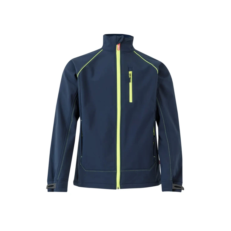 Chaqueta con cremallera larga bicolor de trabajo Softshell Elástico Multibolsillos Velilla 206001