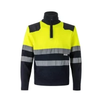 Jersey de cremallera corta bicolor de trabajo Alta visibilidad Velilla 301001