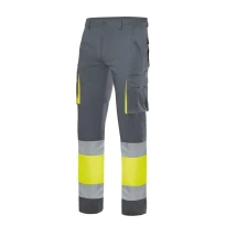 Pantalón bicolor de trabajo Alta visibilidad Elástico Multibolsillos Velilla 303002S