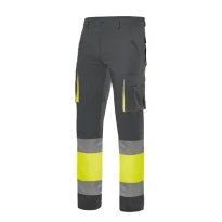 Pantalón bicolor de trabajo 100% Algodón Alta visibilidad Multibolsillos Velilla 303007