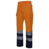 Pantalón bicolor de trabajo Alta visibilidad Multibolsillos Velilla 303001