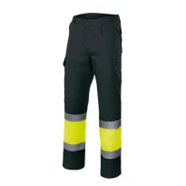 Pantalón bicolor de trabajo Alta visibilidad Multibolsillos Velilla 157