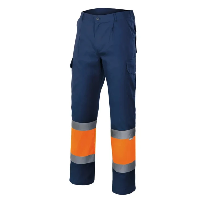 Pantalón bicolor de trabajo Alta visibilidad Multibolsillos Velilla 157