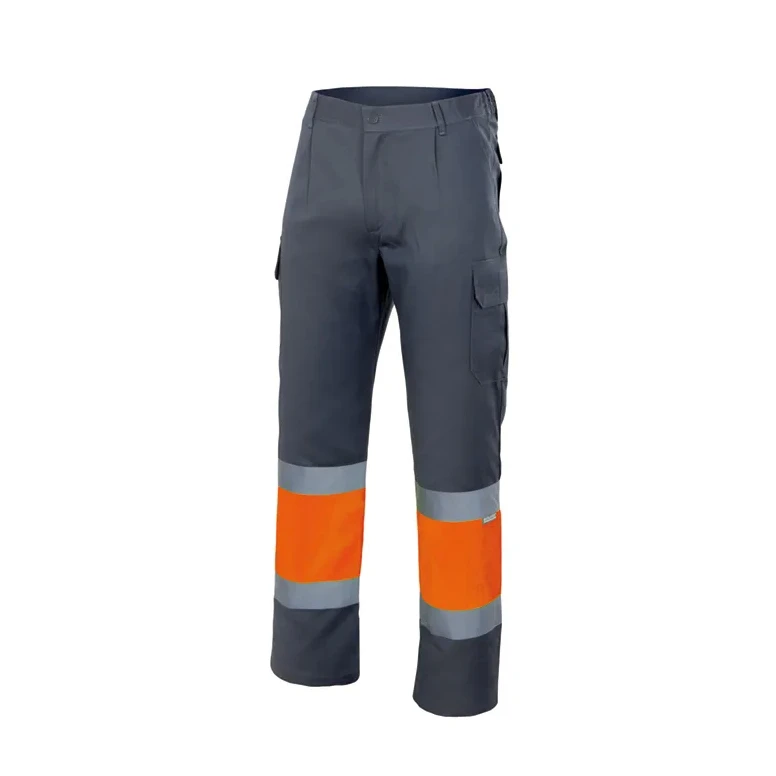 Pantalón bicolor de trabajo Alta visibilidad Multibolsillos Velilla 157
