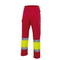 Pantalón bicolor de trabajo Alta visibilidad Multibolsillos Velilla 157