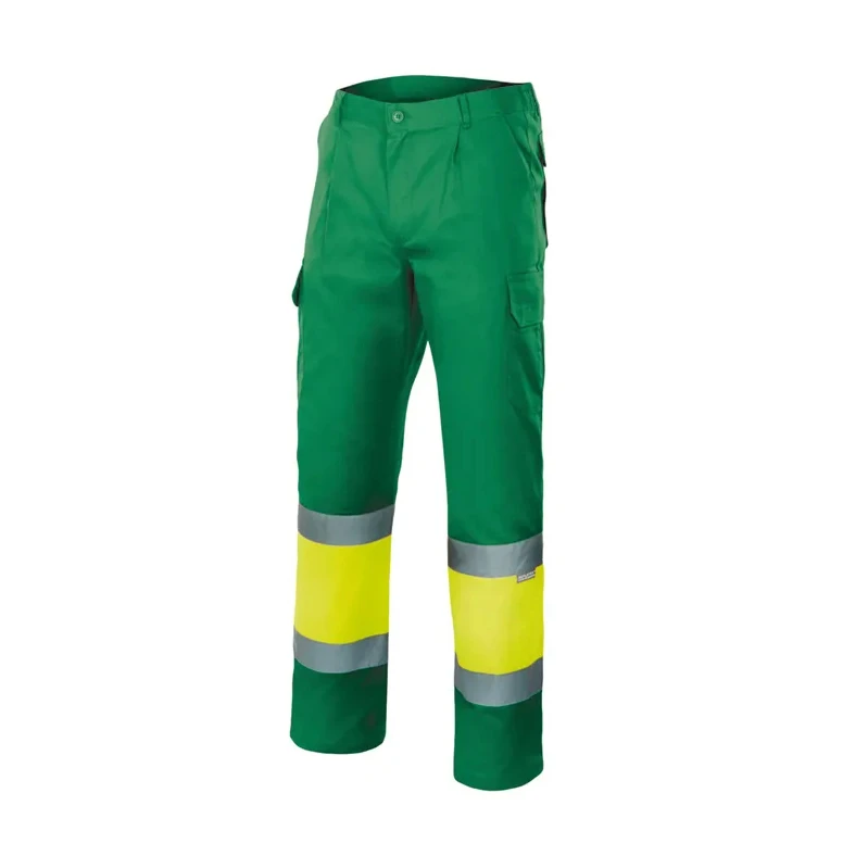 Pantalón bicolor de trabajo Alta visibilidad Multibolsillos Velilla 157