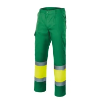 Pantalón bicolor de trabajo Alta visibilidad Multibolsillos Velilla 157