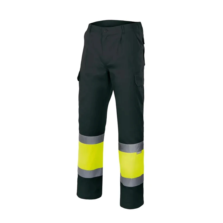Pantalón bicolor forrado de trabajo Alta visibilidad Multibolsillos Velilla 156