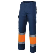 Pantalón bicolor forrado de trabajo Alta visibilidad Multibolsillos Velilla 156