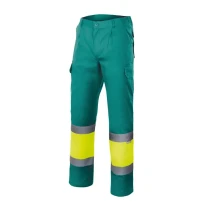 Pantalón bicolor forrado de trabajo Alta visibilidad Multibolsillos Velilla 156