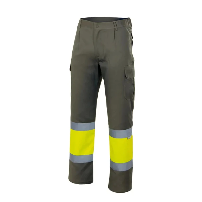 Pantalón bicolor forrado de trabajo Alta visibilidad Multibolsillos Velilla 156