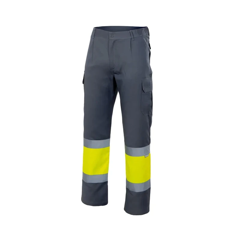 Pantalón bicolor forrado de trabajo Alta visibilidad Multibolsillos Velilla 156