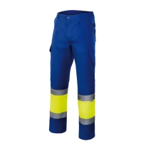 Pantalón bicolor forrado de trabajo Alta visibilidad Multibolsillos Velilla 156
