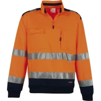 Sudadera bicolor con cremallera corta de trabajo Alta Visibilidad Multibolsillos Payper Vision