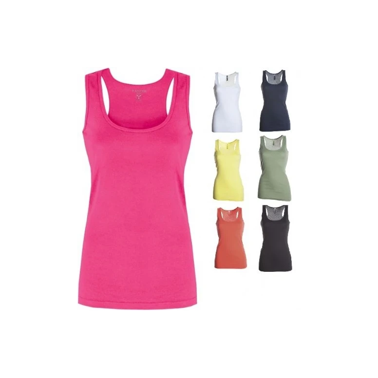 Camiseta sin mangas de cuello redondo amplio 100% Algodón Look - Payper