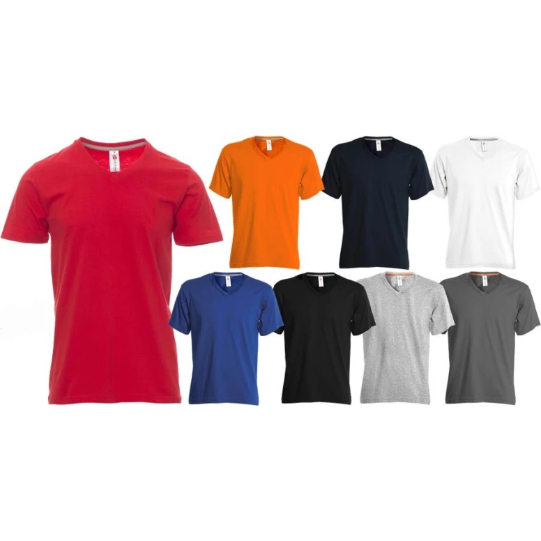 Camiseta de cuello en V de manga corta de algodón V-Neck - Payper