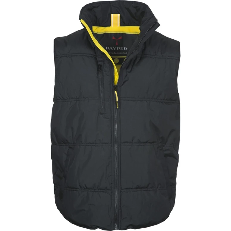 Liquidación total - Chaleco de trabajo Multibolsillos 100% poliéster Daytona - Payper AY 7145 Talla M negro/amarillo