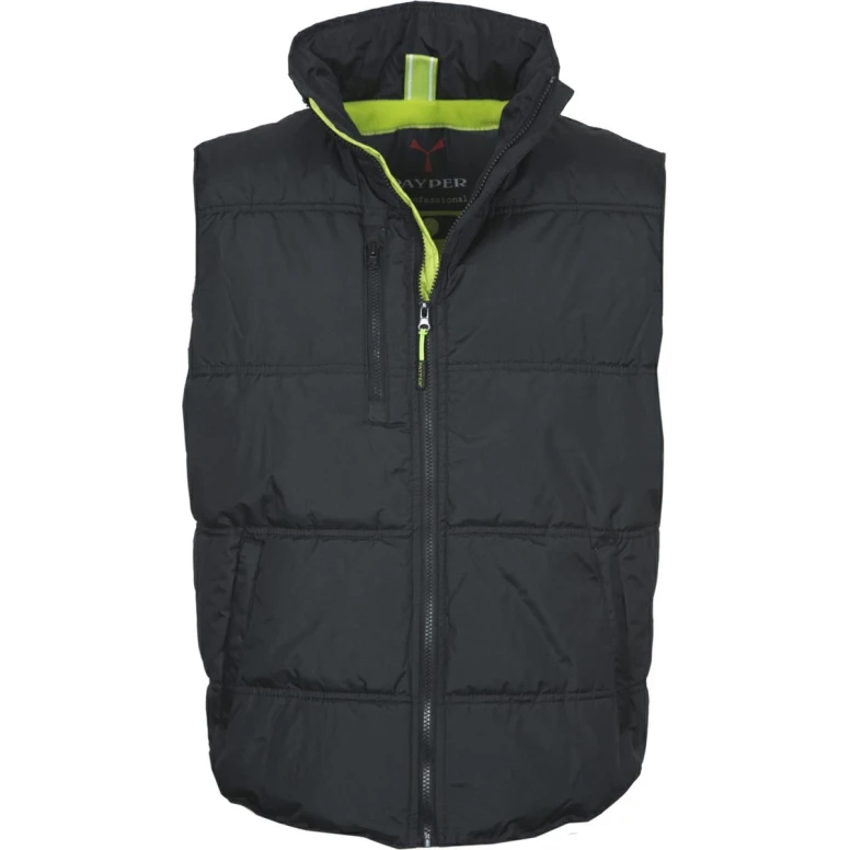 Liquidación total - Chaleco de trabajo Multibolsillos 100% poliéster Daytona - Payper AY 7145 Talla M negro/amarillo