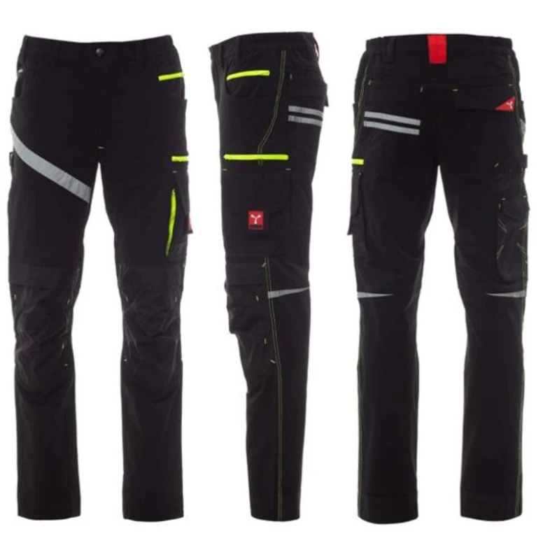 Liquidación total - Pantalón de trabajo Payper Stretch Multibolsillos Top Quality Unisex 4 Way - Next 4w número 54 negro/negro