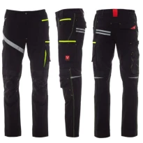 Liquidación total - Pantalón de trabajo Payper Stretch Multibolsillos Top Quality Unisex 4 Way - Next 4w número 54 negro/negro