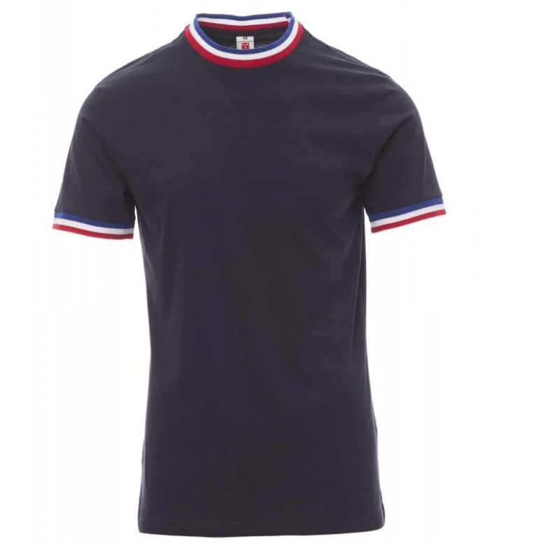 Cuello redondo de manga corta de algodón con tricolor a contraste Flag - Payper