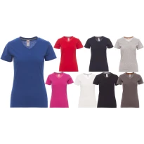 Camiseta de cuello en V de manga corta en 100% Algodón V-Neck Mujer - Payper
